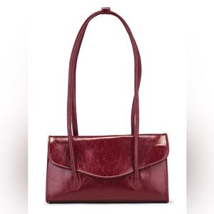 8 Other Reasons Patent Leather Shoulder Bag in Burgundy NWT